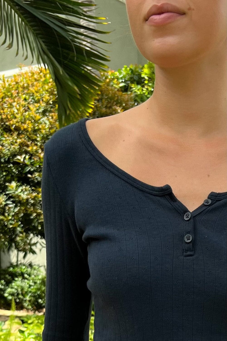 Zelly Eyelet Top | Blue Navy / S