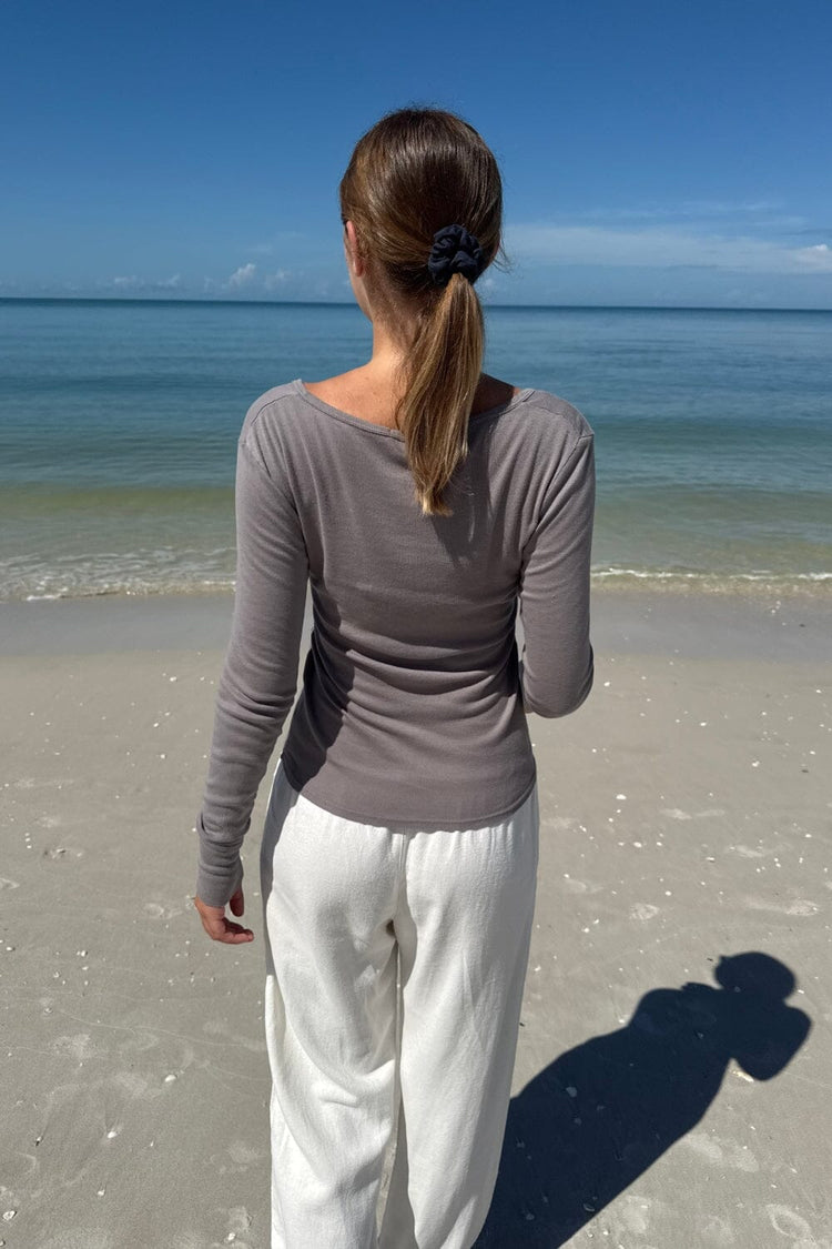 Zelly Long Sleeve Top | Light Charcoal Grey / XS/S