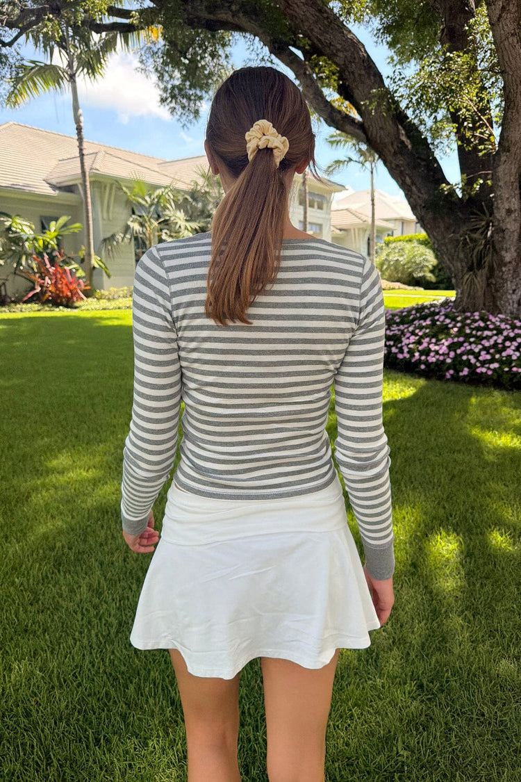 Zelly Striped Top | Heather Grey White Stripes / XS/S
