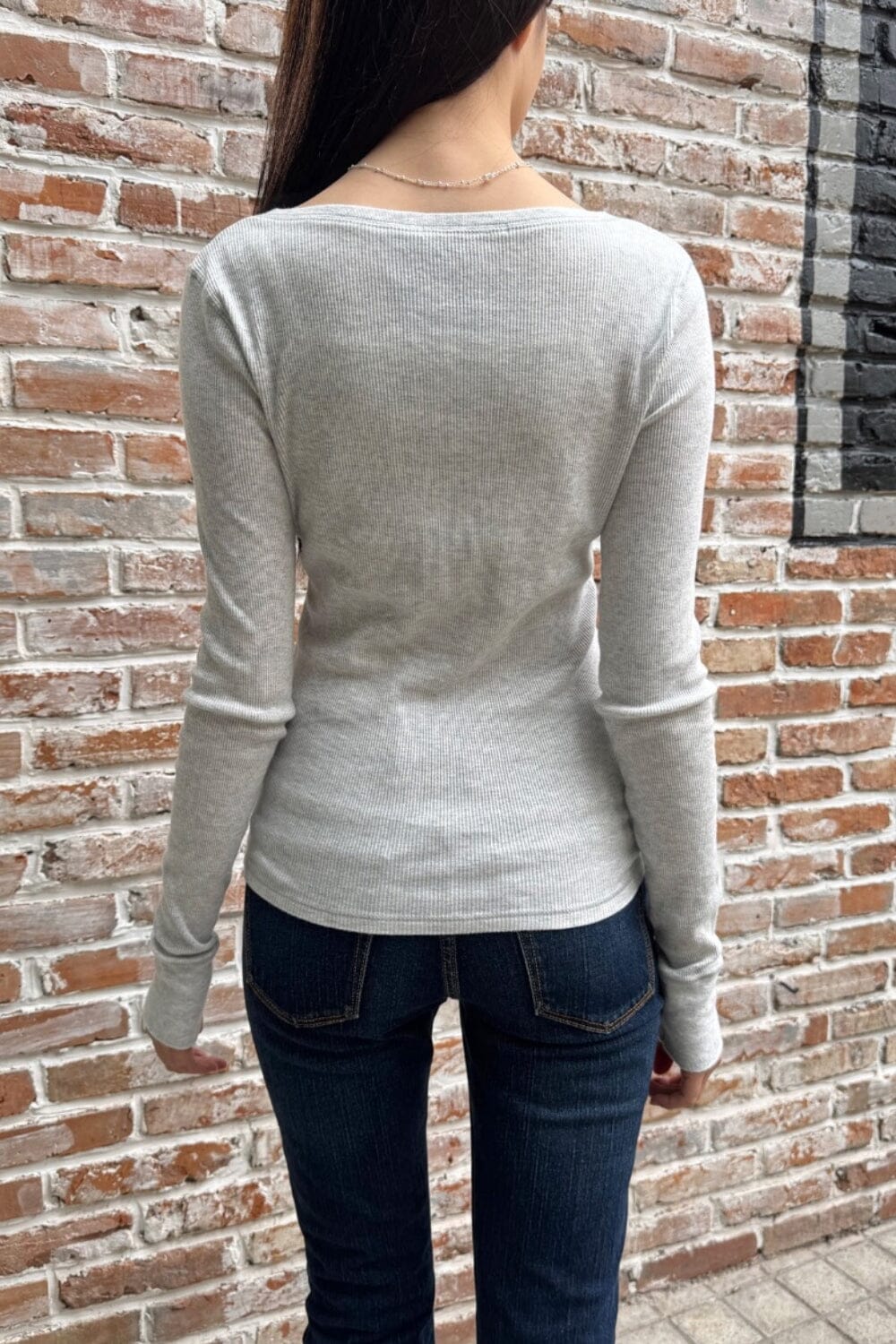 Zelly Ribbed Top | Silver Grey / XS/S