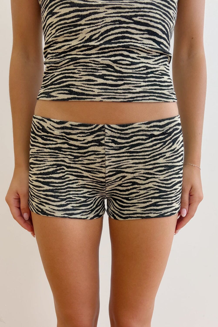 Zebra Boy Shorts | Ivory Zebra Print / XS/S