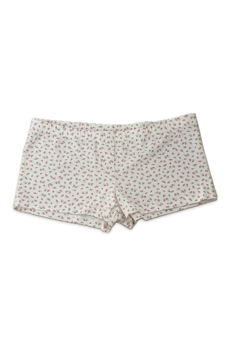 Floral Boxer Underwear | White With Rosebud / XS/S