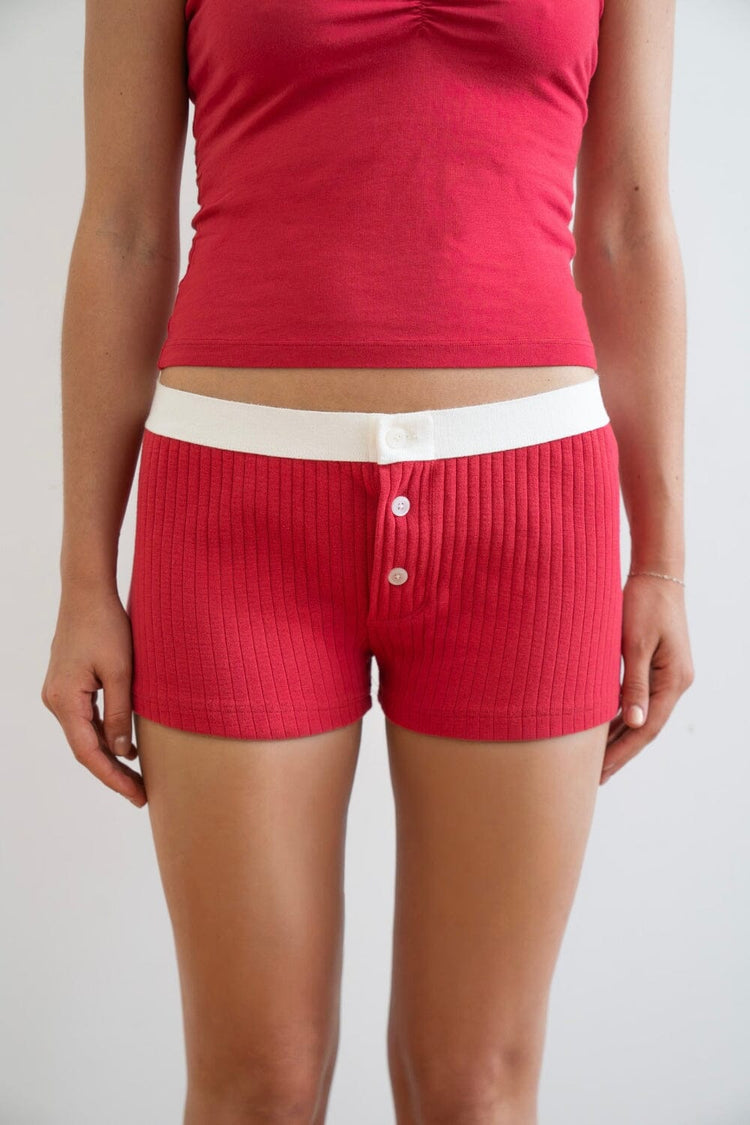 Boy Short Thick Ribbed Underwear | Viva Magenta / XS/S
