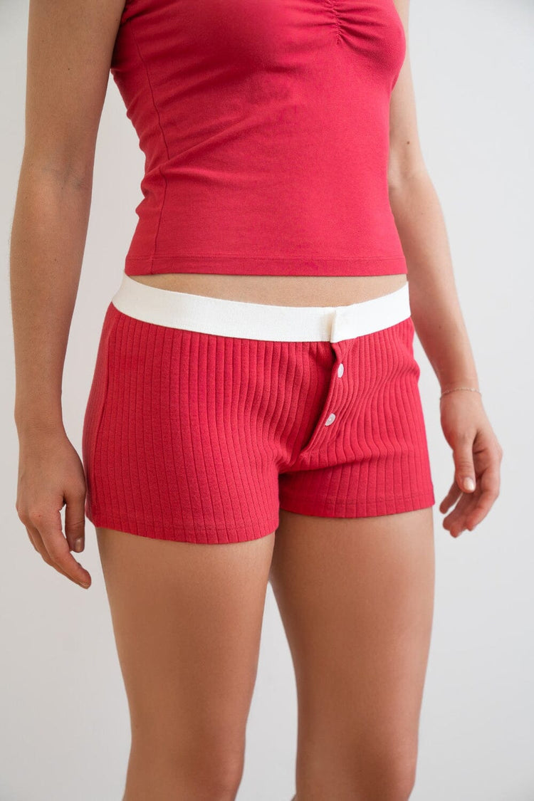 Boy Short Thick Ribbed Underwear | Viva Magenta / XS/S