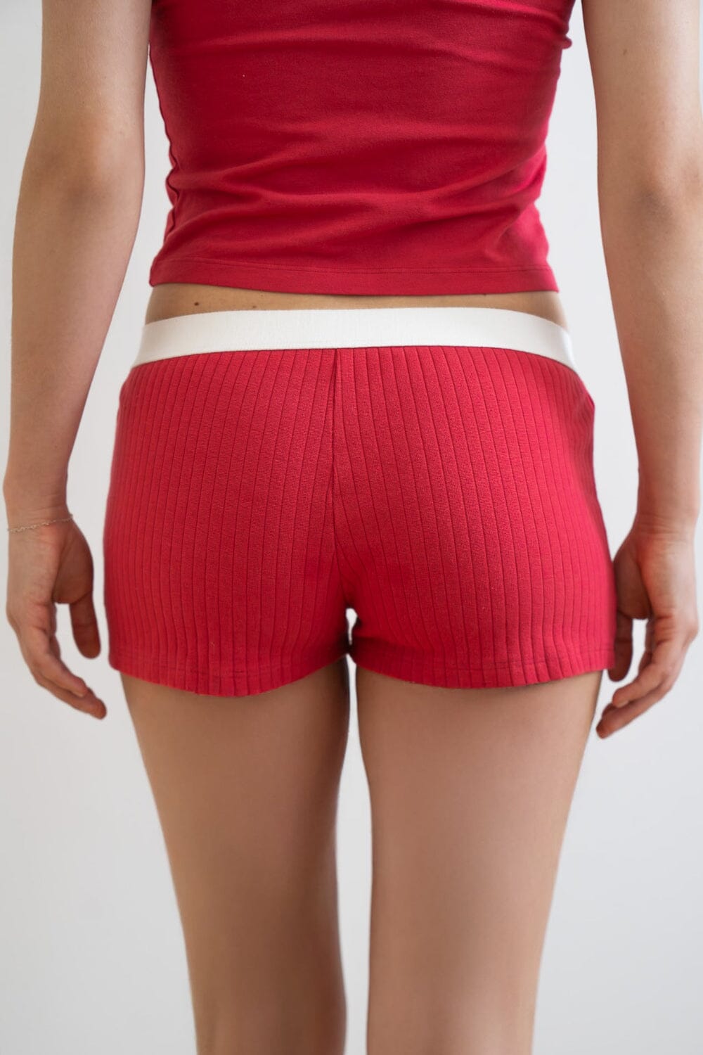 Boy Short Thick Ribbed Underwear | Viva Magenta / XS/S