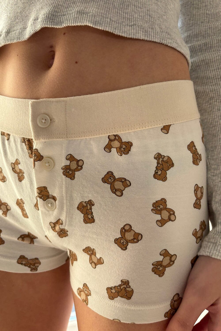 Boyshort Teddy Bear Underwear | Ivory / XS/S