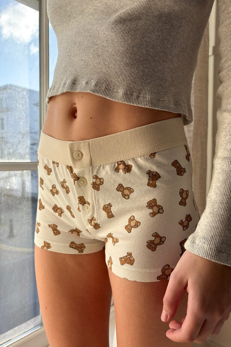 Boyshort Teddy Bear Underwear | Ivory / XS/S