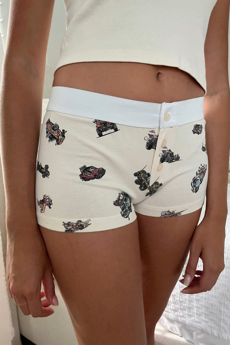 Boy Short Printed Underwear | Ivory / XS/S