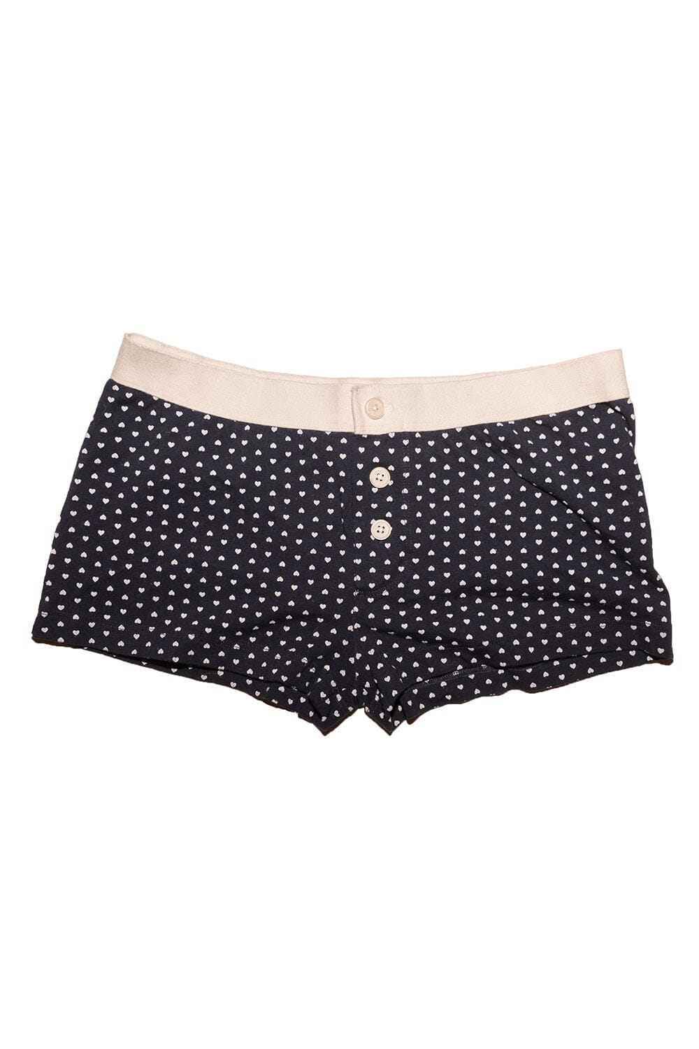 Boy Short Heart Underwear | Navy White Hearts / XS/S