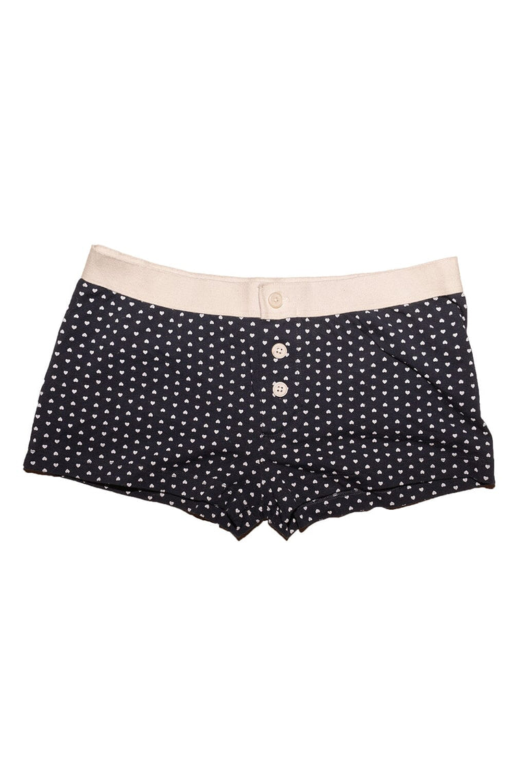 Boy Short Heart Underwear | Navy White Hearts / XS/S