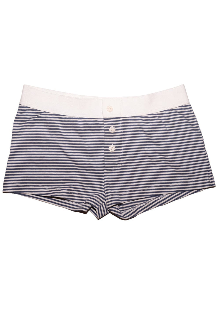 Boy Short Stripe Underwear | White And Blue Stripes / XS/S