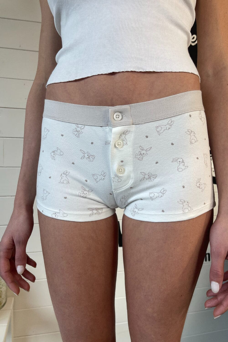 Boy Short Bunny Underwear | White / XS/S