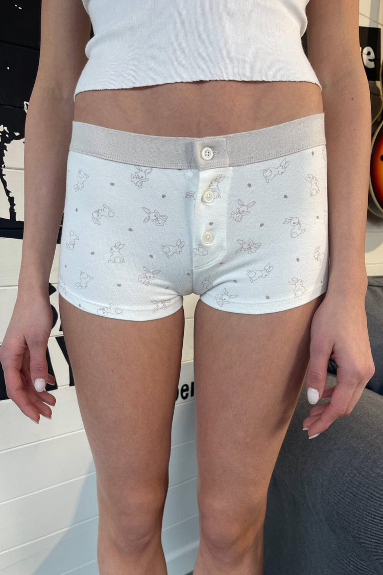 Boy Short Bunny Underwear | White / XS/S