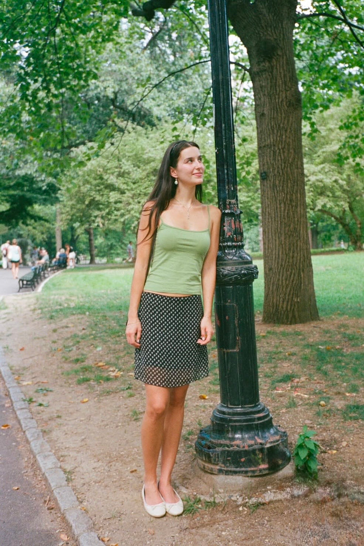 Skylar Ribbed Tank | Light Olive Green / XS/S