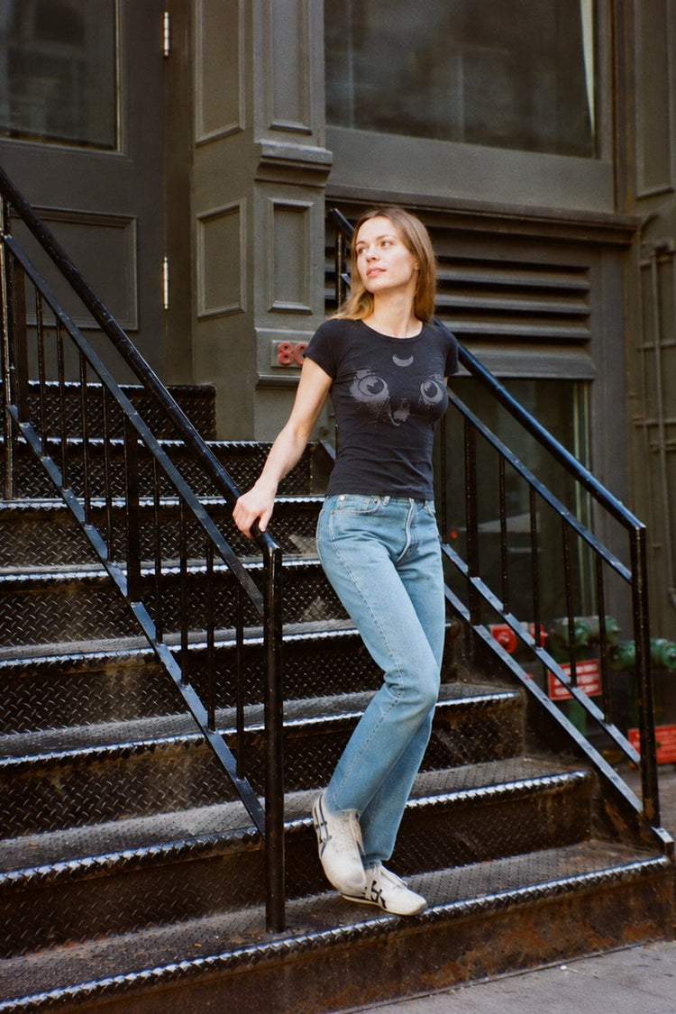 Chloe Cat Top | Faded Black / XS/S