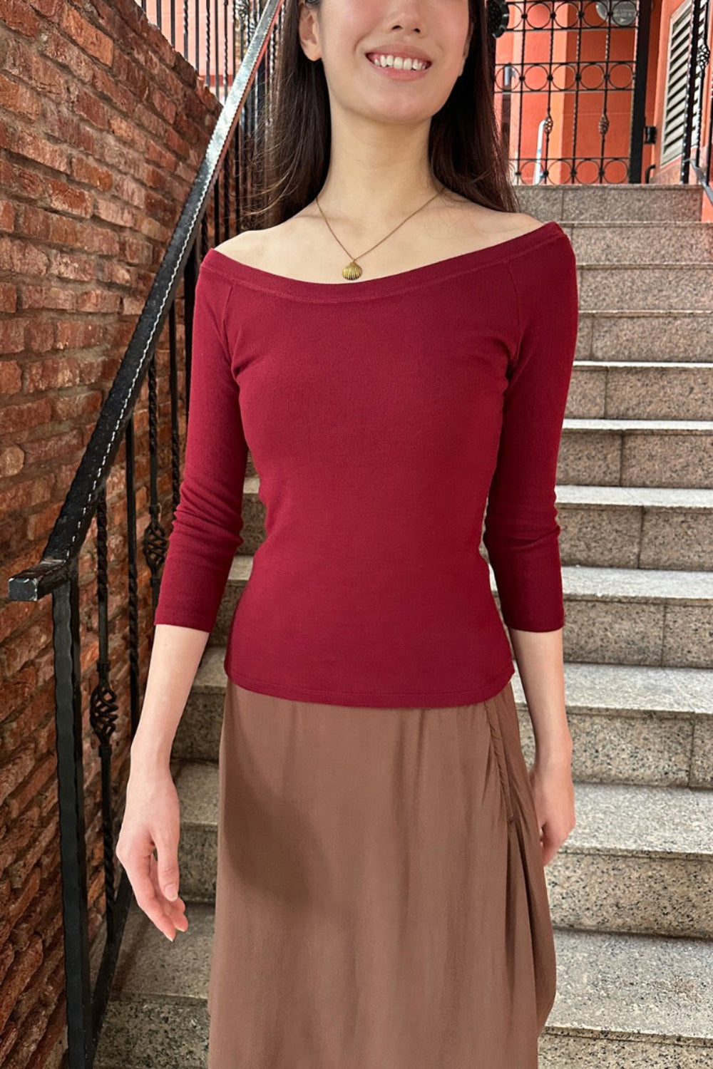 Camila Off The Shoulder Top | Plum / XS/S