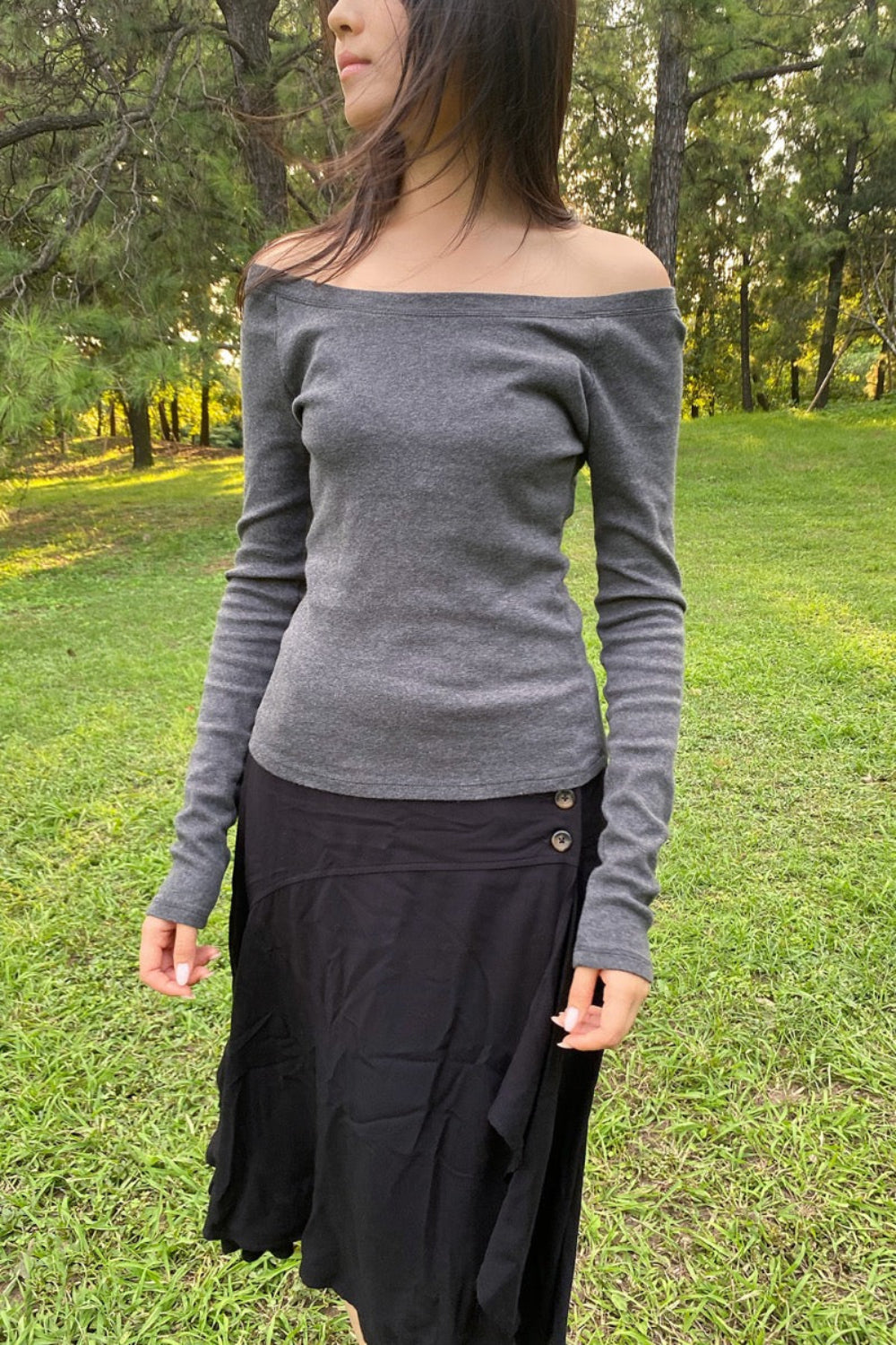 Mel Top | Grey Marl / XS/S