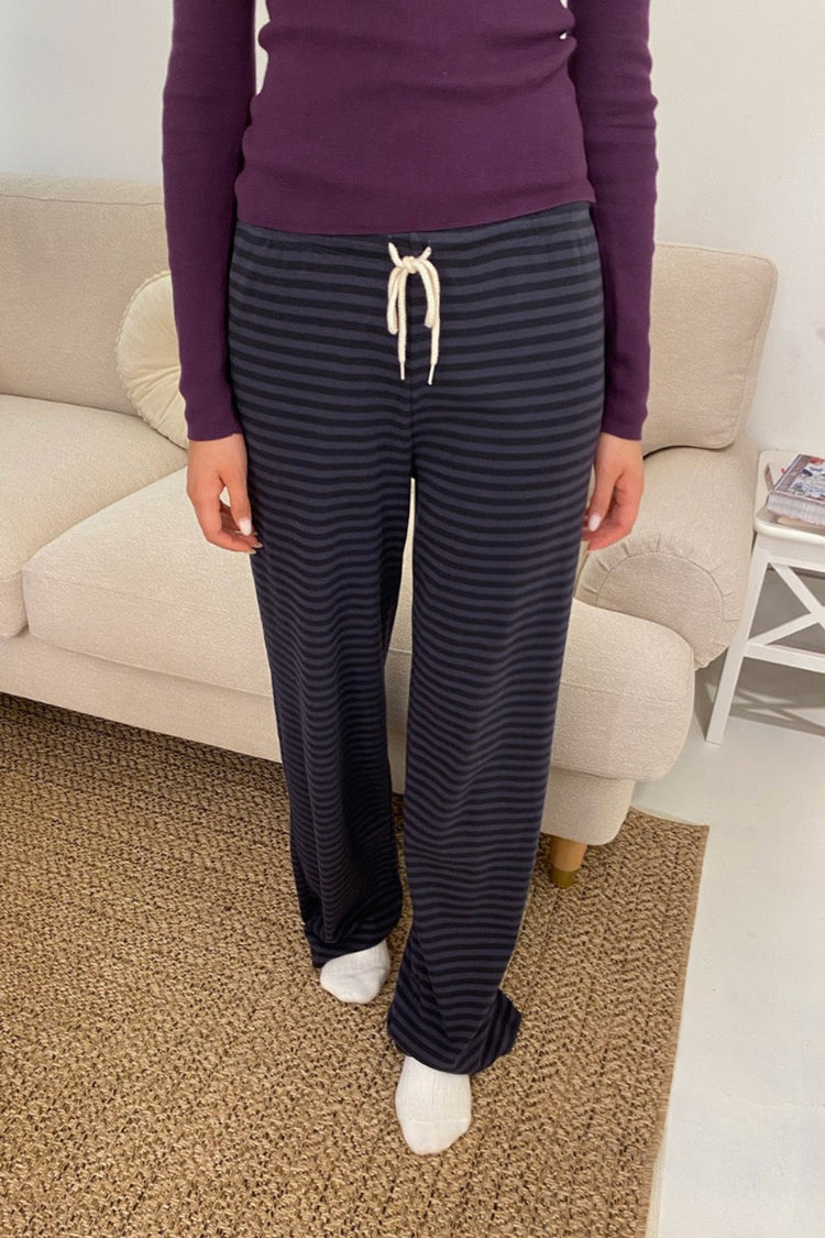 Anastasia Striped Pants | Faded Navy Blue Stripes / XS/S