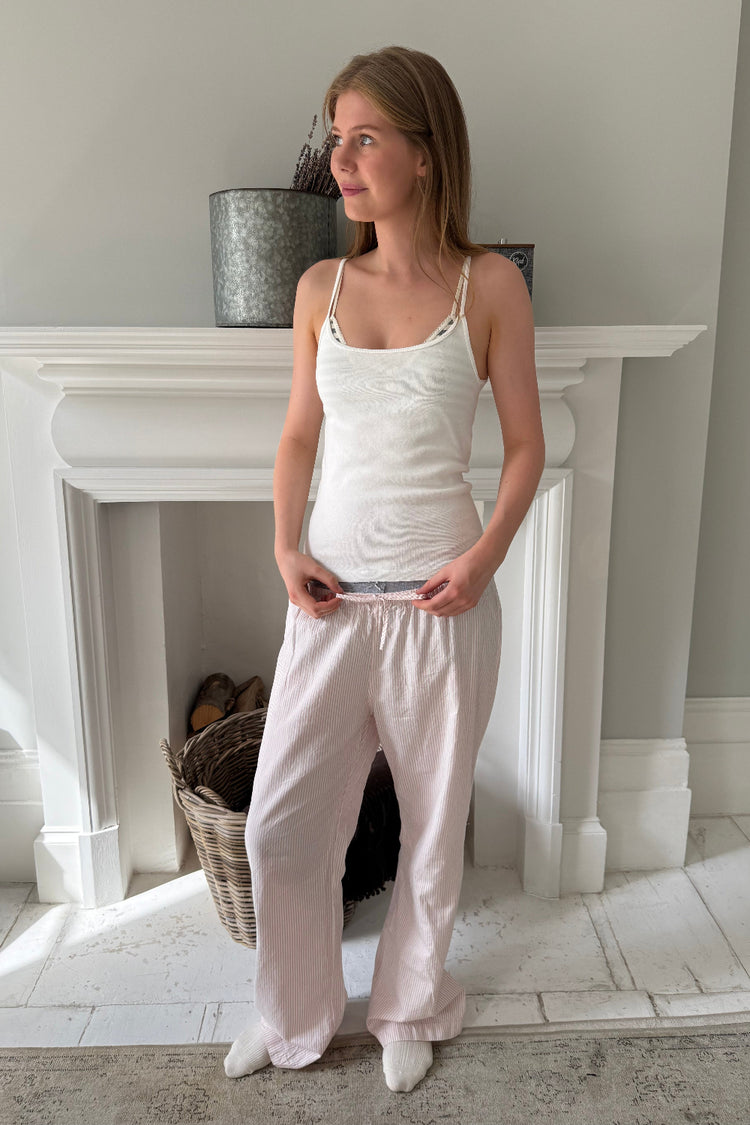 Noelia Stripes Pants | Pink And White Stripes / XS/S