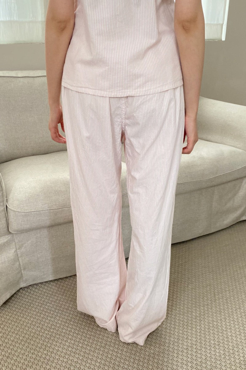 Noelia Stripes Pants | Pink And White Stripes / XS/S