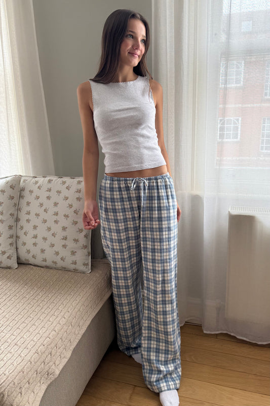 Blue White Plaid / XS/S