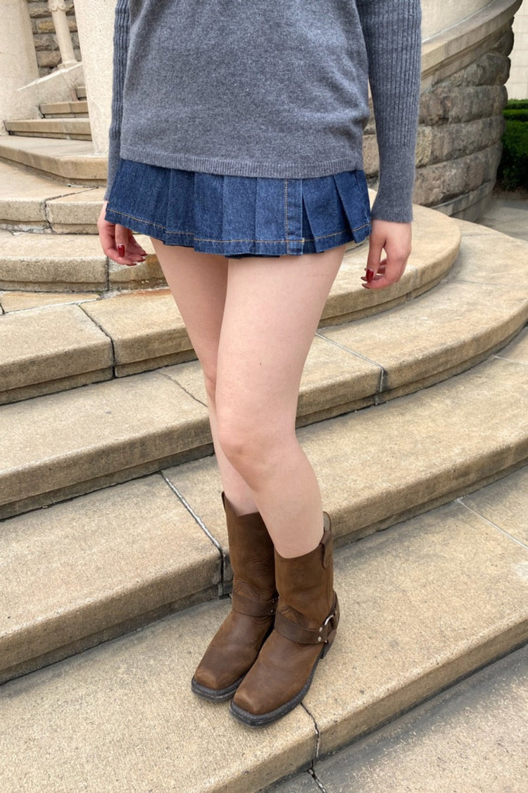 Dana Denim Skirt | Medium Blue Dark Denim / XS/S