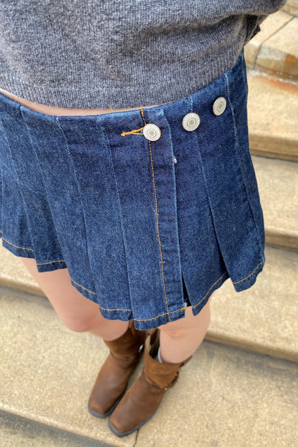 Dana Denim Skirt | Medium Blue Dark Denim / XS/S