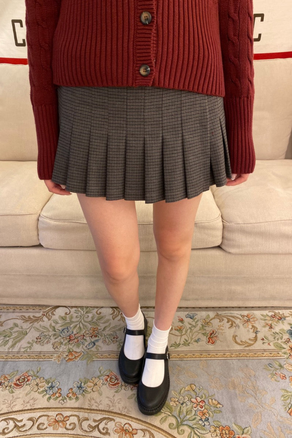 Brown With Grey Black Check / XS/S