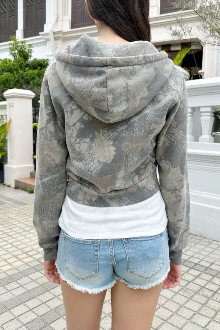 Crystal Camo Hoodie | Camouflage Leaves / XS/S