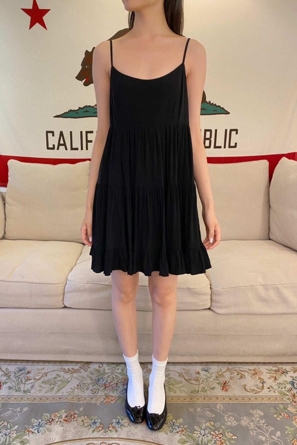 Silvana Ruffle Dress | Black / XS/S