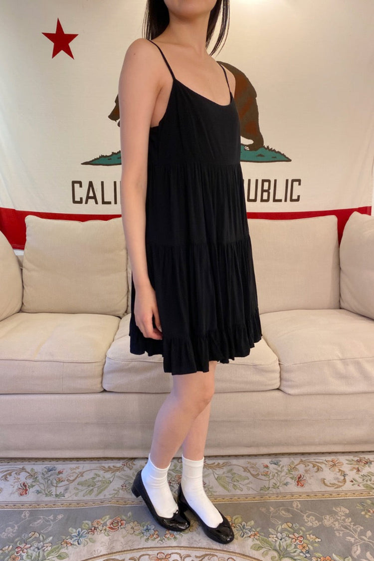 Silvana Ruffle Dress | Black / XS/S