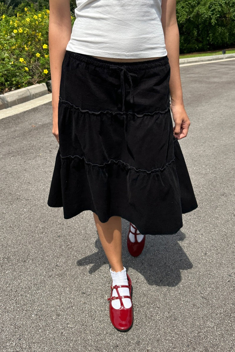 Nadia Cord Skirt | Black / XS/S