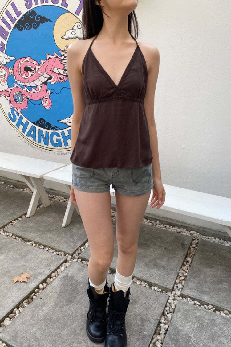 Edith Halter Top | Dark Brown / XS/S