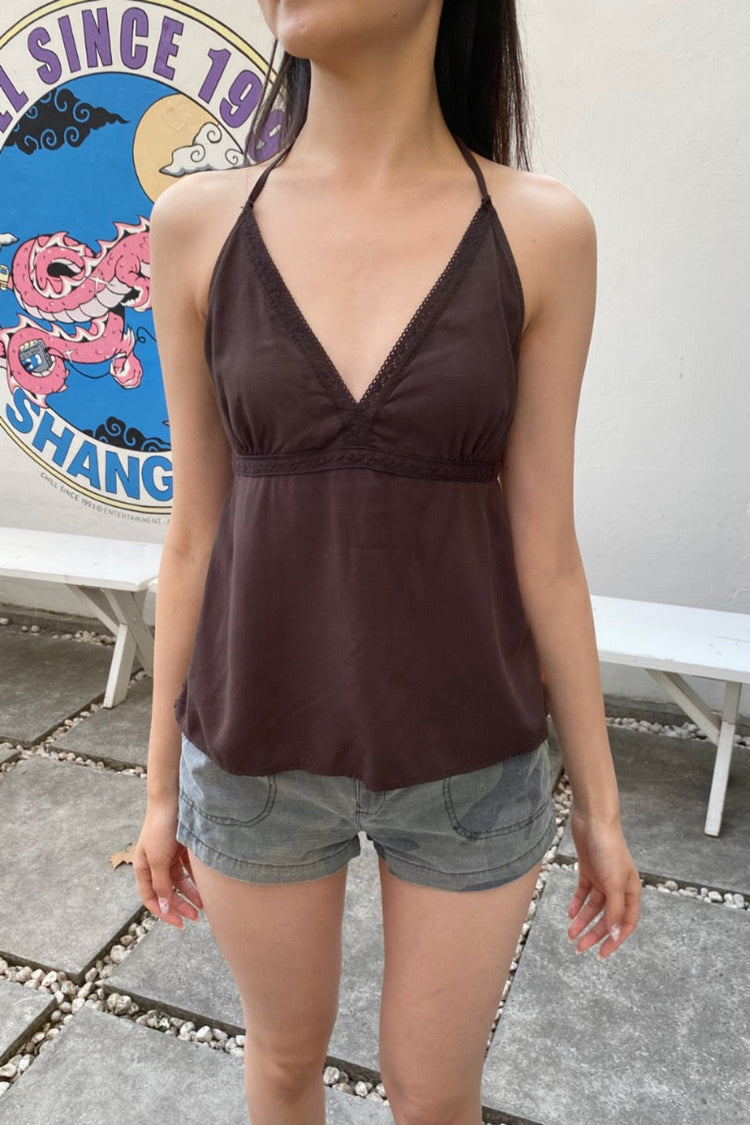 Edith Halter Top | Dark Brown / XS/S