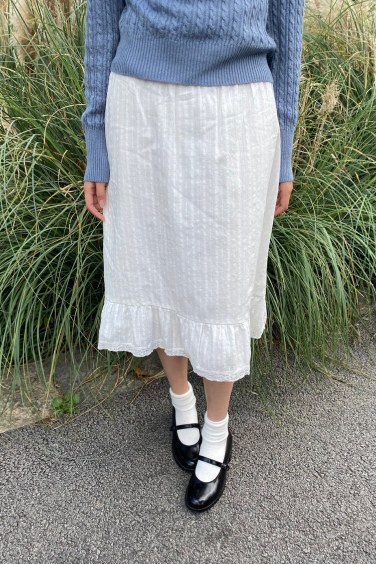 Justine Broderie Skirt | White / XS/S