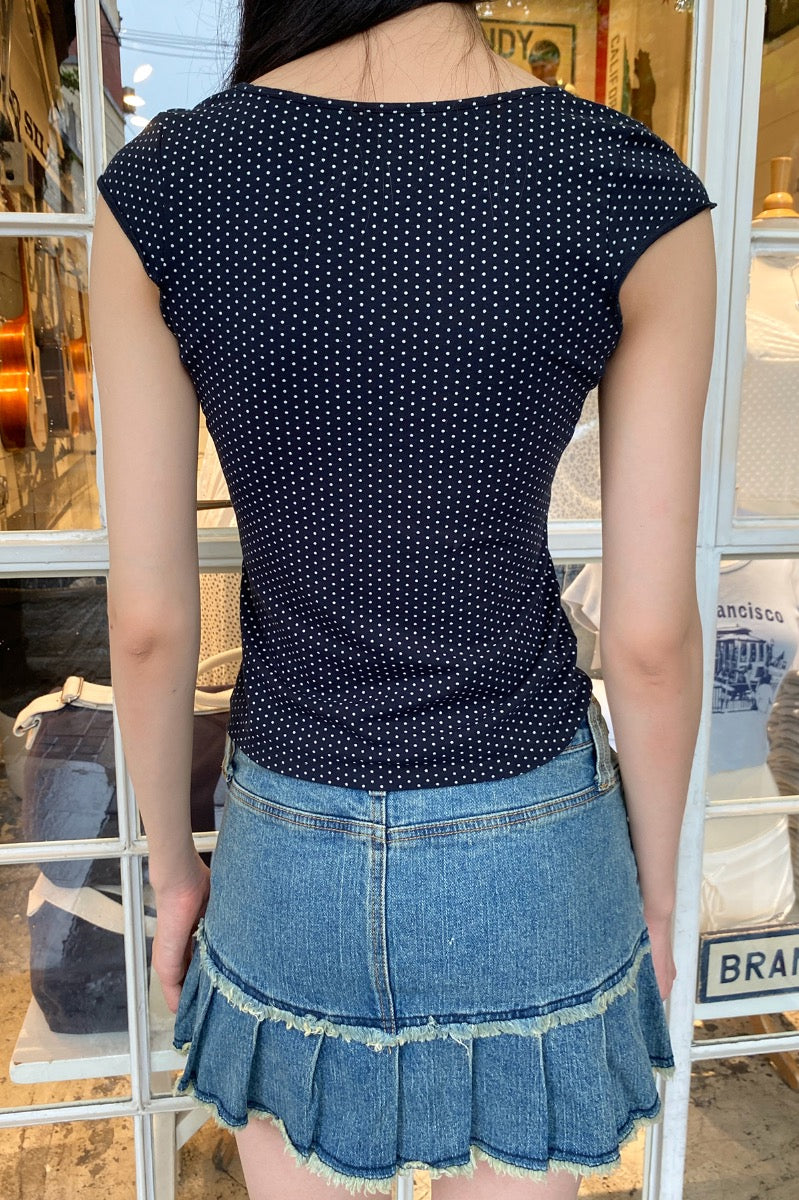 Navy Blue White Polka Dots / XS/S