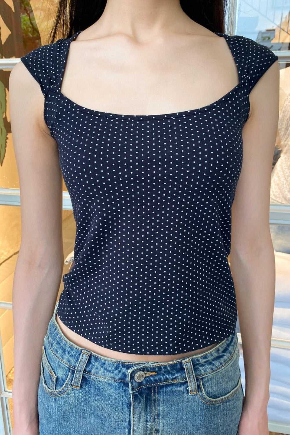Navy Blue White Polka Dots / XS/S