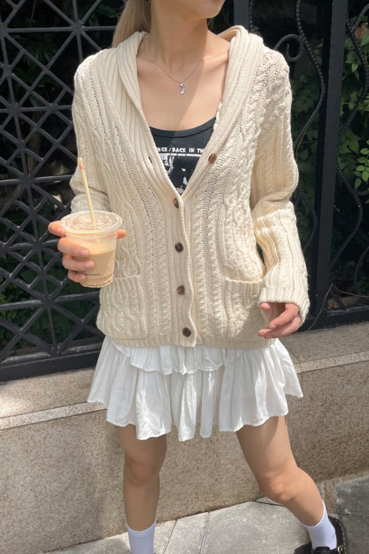 Margot Cable Knit Cardigan | Ivory / S/M