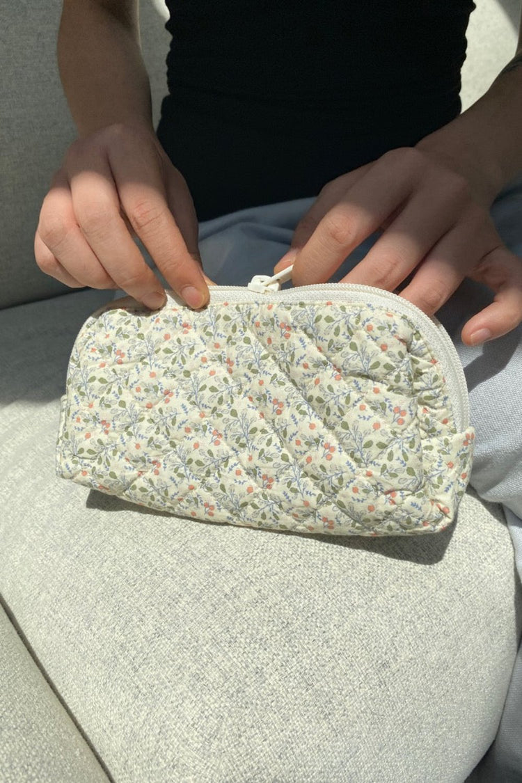 Floral Quilted Makeup Bag | Pink And Olive Floral