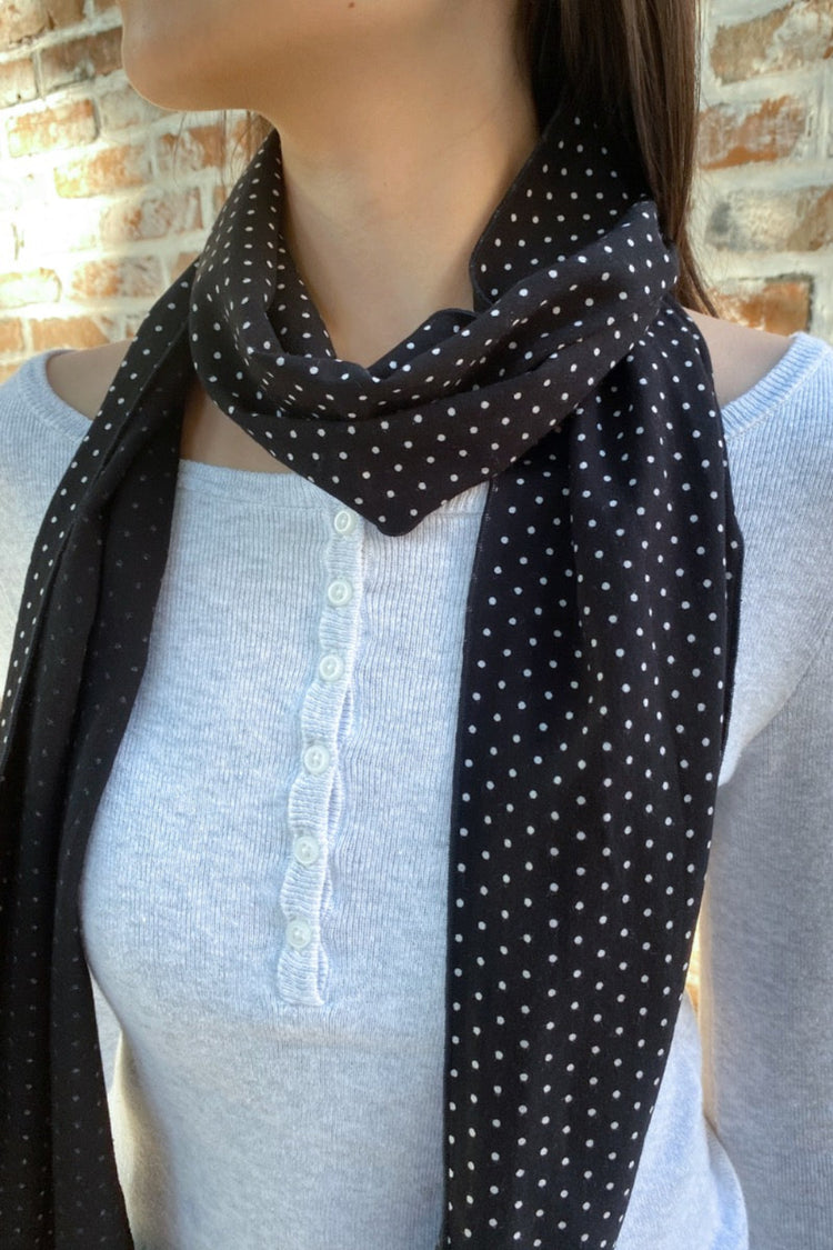 Polka Dot Scarf | Black White Polka Dots