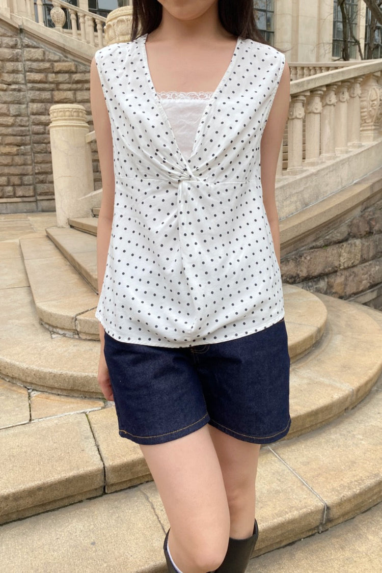 Carry Polka Dots Top | White Black Polka Dots / XS/S