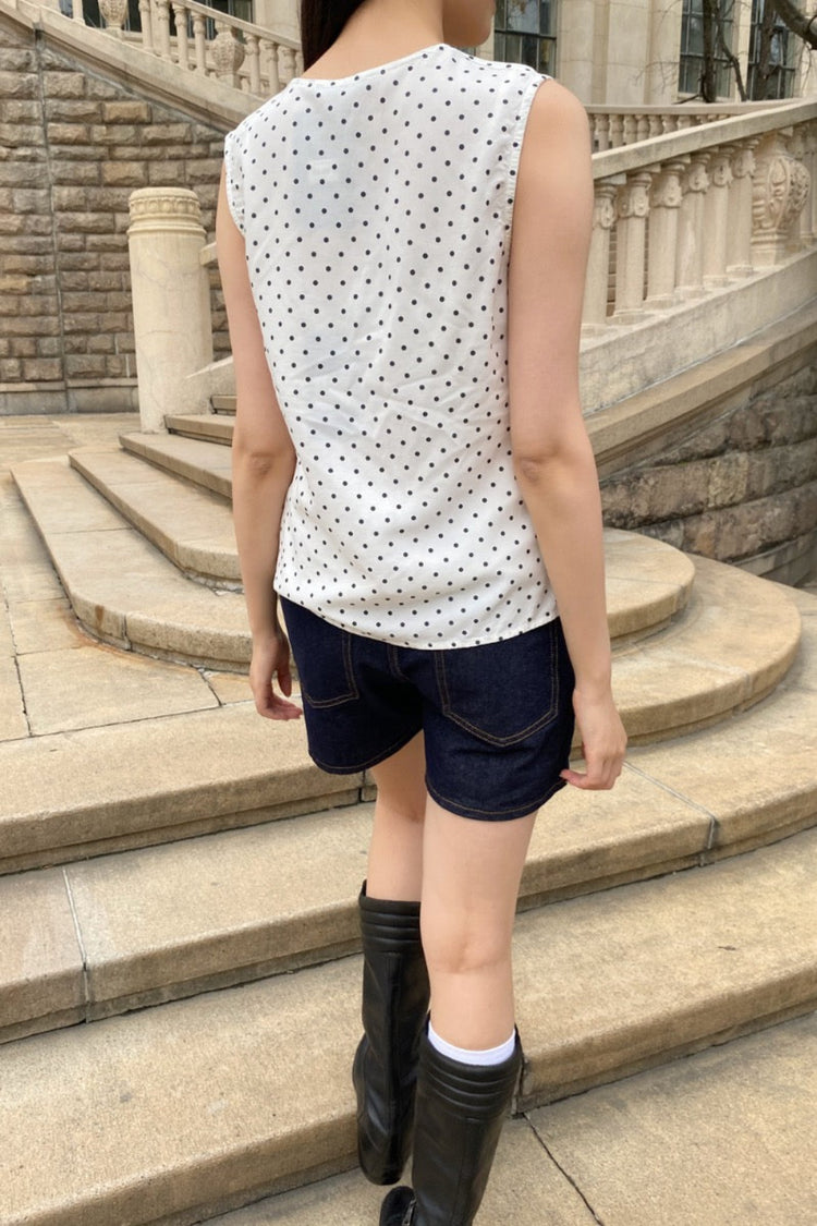 Carry Polka Dots Top | White Black Polka Dots / XS/S