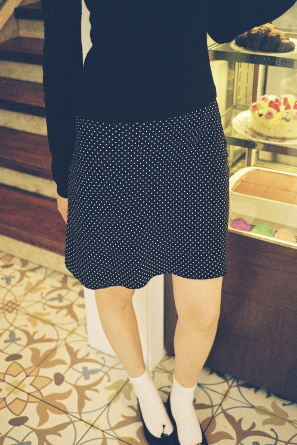 Sephira Polka Dots Skirt | Black White Polka Dots / XS/S
