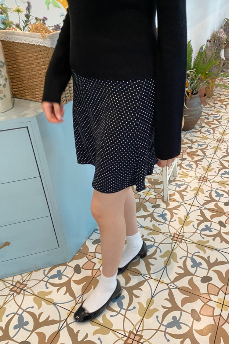 Sephira Polka Dots Skirt | Black White Polka Dots / XS/S