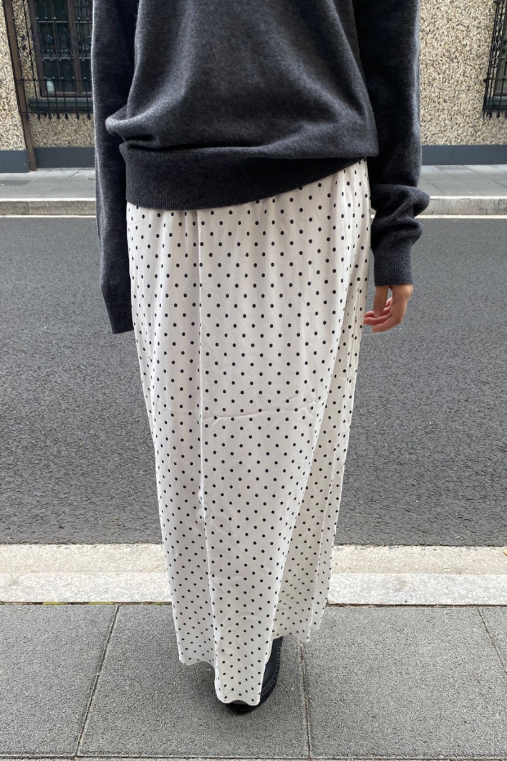 Sephira Polka Dots Skirt | White Black Polka Dots / XS/S