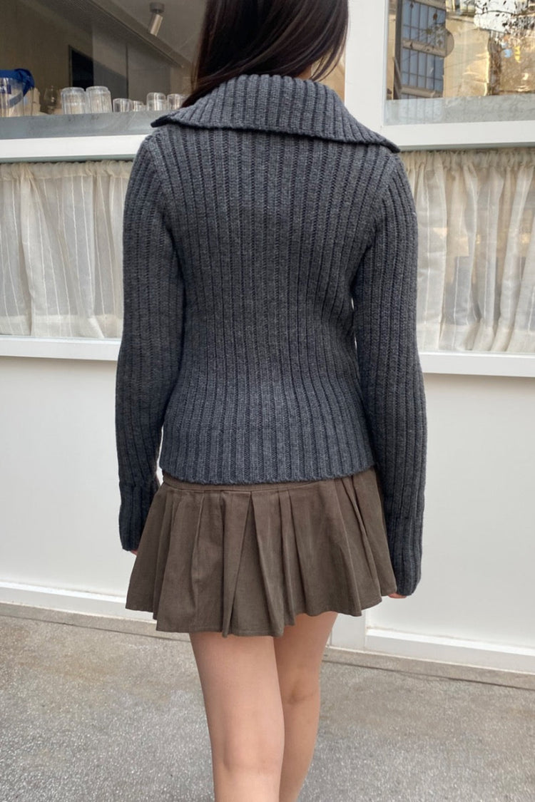 Andrea Cable Knit Sweater | Dark Grey / XS/S