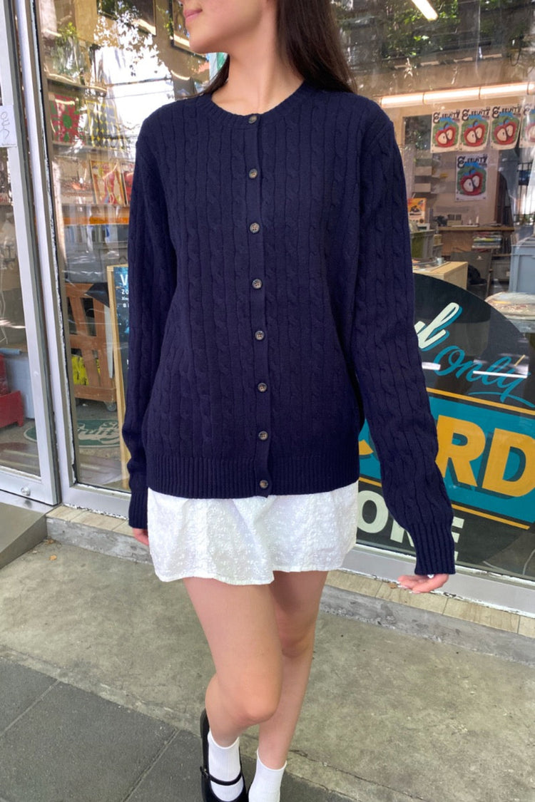 Amalie Wool Cardigan | Navy Blue / Regular Fit