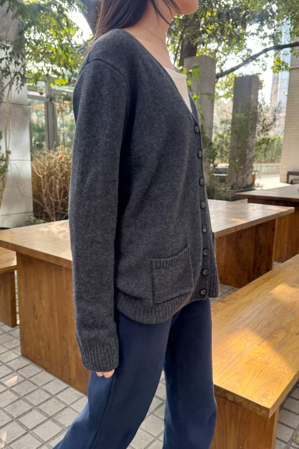 Petra Wool Cardigan | Charcoal / S