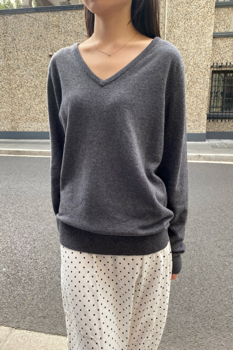 Avril Wool Sweater | Dark Grey / Oversized Fit
