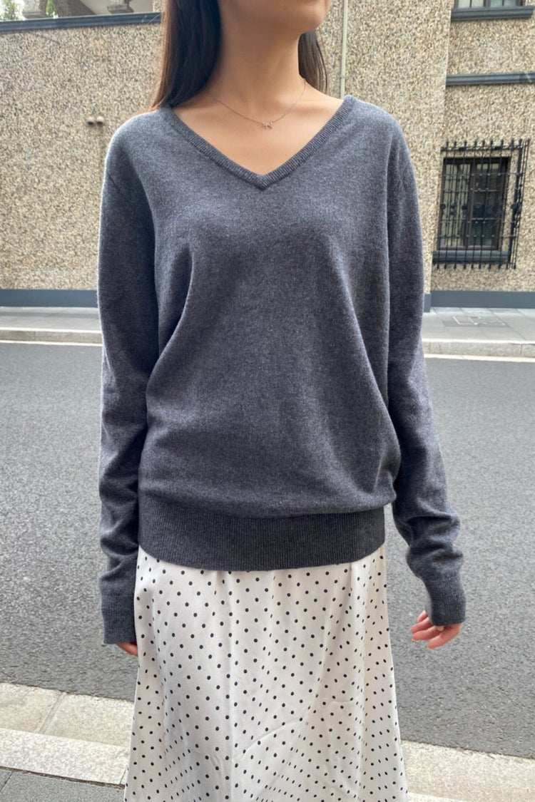 Avril Wool Sweater | Dark Grey / Oversized Fit